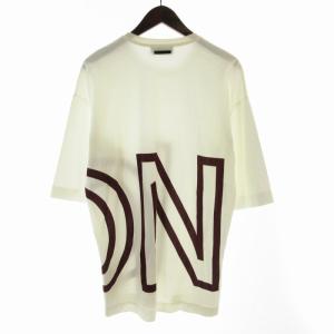 DIESEL BLACK GOLD Tシャツ カットソー プリント クルーネック 半袖 XS 白 ホワイト ボルドー