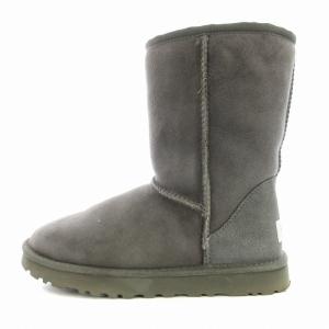UGG australia ムートンブーツ ショートブーツ 裏ボア スエード 靴 シューズ 24cm US7 グレー