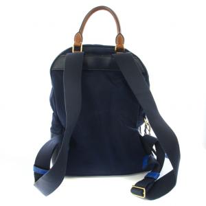 TORY BURCH リュック デイパック ナイロン レザー 紺 ネイビー 青 ブルー