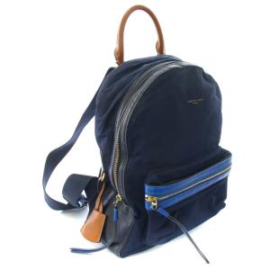 TORY BURCH リュック デイパック ナイロン レザー 紺 ネイビー 青 ブルー