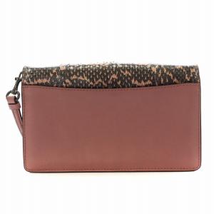 COACH ショルダーウォレット 長財布 パイソン レザー ピンク