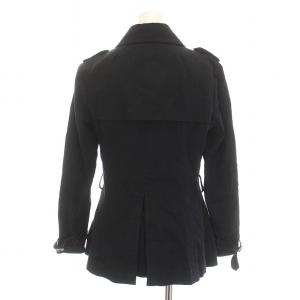 BURBERRY BLUE LABEL トレンチコート ショート 裏地チェック ライナー付き アウター 38 M 黒 ブラック