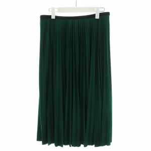 ジャージプリーツロングスカート ミモレ M 緑 グリーン JF7255