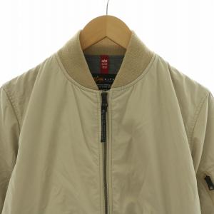 ALPHA INDUSTRIES MA-1 フライトジャケット ジップポケット アウター M ベージュ
