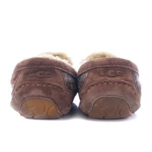 UGG australia モカシン フラットシューズ スリッポン パッチワーク ボア US9 27cm 茶 ブラウン マルチカラー