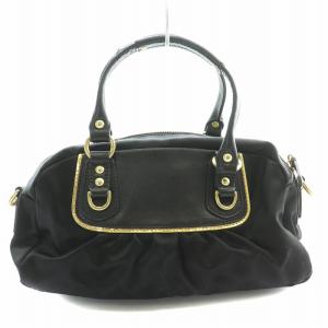 COACH アマンダサテンミニサッチェル 2WAY ハンドバッグ ショルダーバッグ ロゴチャーム 黒 ブラック 12927