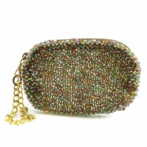 ワイヤーポーチ 小物入れ 編み込み チェーン 装飾 マルチカラー /BB OF