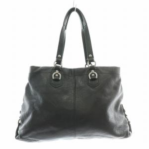 COACH アシュレイレザーキャリオールトートバッグ ハンドバッグ ロゴチャーム 黒 ブラック F15513