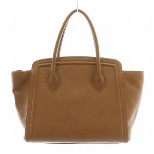 FURLA College カレッジ トートバッグ ハンドバッグ レザー ロゴ 装飾 茶 ブラウン