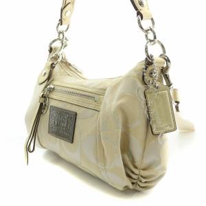 COACH 2WAY ショルダーバッグ ワンショルダーバッグ ポピー シグネチャー ロゴチャーム 総柄 ベージュ 16293