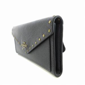 COACH 長財布 スタッズ 黒 ブラック