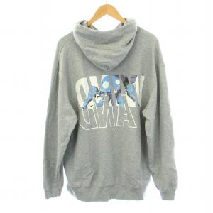WIND AND SEA 攻殻機動隊 パーカー プルオーバー フーディー 長袖 スウェット地 ロゴ プリント L グレー WDS-GITS-O7