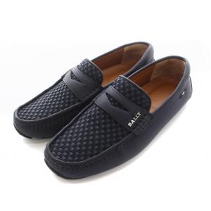 PIKAT-I ドライビングシューズ ローファー スリッポン ロゴ US6.5 24.0cm 紺 ネイビー