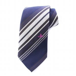 accessories ネクタイ オーブ レジメンタルストライプ シルク100％ ネイビー