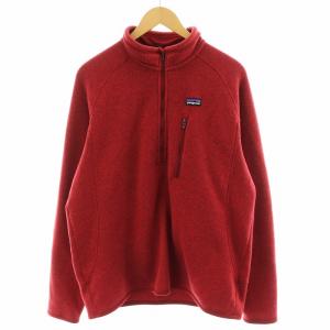 ベターセーター 長袖 フリース ハーフジップ L 赤 レッド 25521