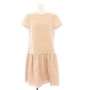 マットストレッチグログランワンピース 半袖 ひざ丈 38 S ピンクベージュ 36465 /KH H