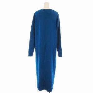 ENFOLD ニットワンピース ロング 長袖 36 青 ブルー 500288