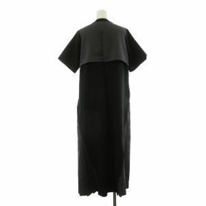 HARE シャツワンピース プリーツ 切替 ロング F ブラック グレー HAL07243AD /NQ MA