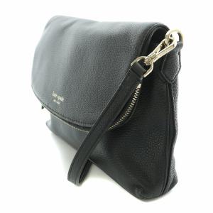 kate spade new york POLLY ポリー ショルダーバッグ レザー ロゴ プリント 黒 ブラック