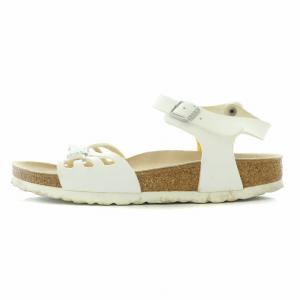 BIRKENSTOCK BALI バリサンダル アンクルストラップ フラット レザー 37 24cm 白 ホワイト ベージュ