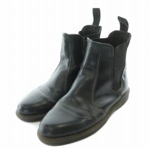 Dr.Martens FLORA フローラ チェルシーブーツ サイドゴア ショート レザー 切替 UK5 24cm 黒 ブラック