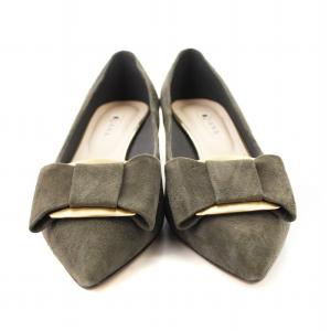 DIANA パンプス スエード リボン 23.5cm グレー /MM