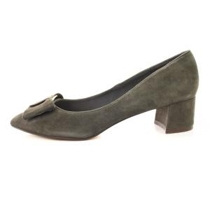DIANA パンプス スエード リボン 23.5cm グレー /MM