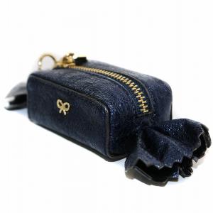 ANYA HINDMARCH キャンディチャーム キーリング リボン 装飾 紺 ネイビー