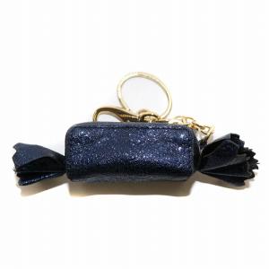 ANYA HINDMARCH キャンディチャーム キーリング リボン 装飾 紺 ネイビー