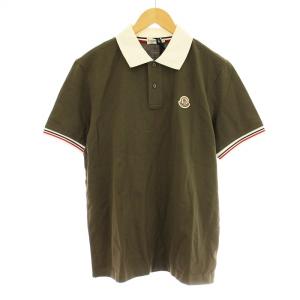 01 092 83299 00 ポロシャツ カットソー 鹿の子 半袖 ワッペン L カーキ /KU MA