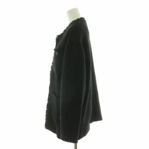 JOURNAL STANDARD ツイードジャケット ノーカラー フリンジ F ブラック 22010400900230