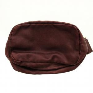 PRADA 化粧ポーチ 三角プレート 茶