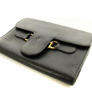 GUCCI ハースビット 二つ折り財布 がま口 黒