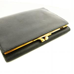 GUCCI ハースビット 二つ折り財布 がま口 黒