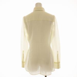 BURBERRY BLACK LABEL シャツ ブラウス フリル 長袖 38 アイボリー D5M2721602