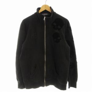 ジャケット ブルゾン 長袖 ドクロ柄 XL 黒 ブラック A216460