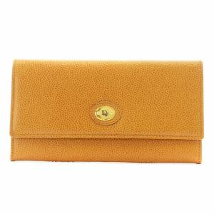 長財布 小銭入れ ロゴ レザー 茶 ブラウン /AN23 OH