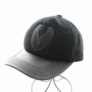 キャップ 帽子 刺繍 スカル 56cm?58cm 黒 ブラック /AN24