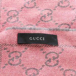 GUCCI GG柄 マフラー フリンジ ウール ピンク /AN29 OH