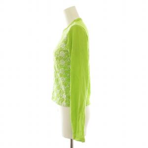 Tao ニット カットソー 花柄 刺繍 長袖 緑 グリーン