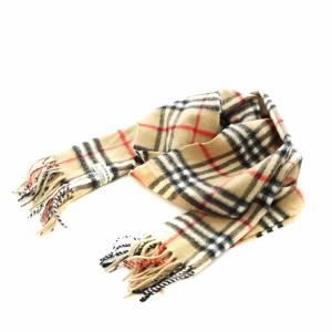 ノバチェック マフラー カシミヤ ブラウン