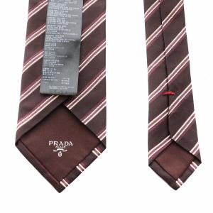PRADA レギュラータイ ネクタイ レジメンタルストライプ シルク 絹 紫 パープル
