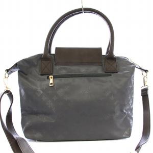 russet DAILY RUSSET ショルダーバッグ トートバッグ 2WAY PVC レザー 総柄 グレー 茶 ブラウン