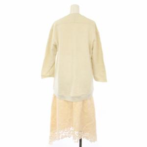 3.1 phillip lim スウェットワンピース レース 切替 長袖 ロング 0 白 F315-9003CFN