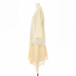 3.1 phillip lim スウェットワンピース レース 切替 長袖 ロング 0 白 F315-9003CFN