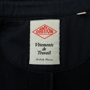 DANTON フードコート アウター ロング丈 ロゴ 42 紺 ネイビー /BB