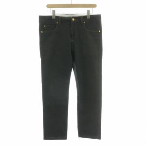 ゴルフウェア テーパードパンツ スラックス ジップフライ ストレッチ ドクロ ロゴ グローブ XL グレー