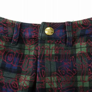 MARK&LONA ゴルフウェア スラックスパンツ ジップフライ ストレッチ ロゴ チェック柄 36 マルチカラー /BB