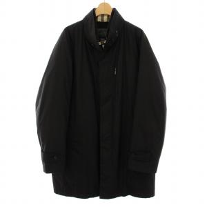 スタンドカラーコート ビジネスコート ノバチェックライナー付き アウター L 黒 ブラック /DK H