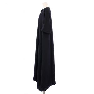 HERMES ワンピース スキッパー シルク混 34 ネイビー